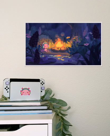 Lofi Axol - By the Pond With Relaxol Print