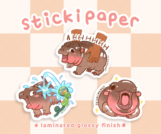 StickiPaper - Baby Hippo Moo Deng Sticker