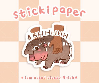 StickiPaper - Baby Hippo Moo Deng Sticker