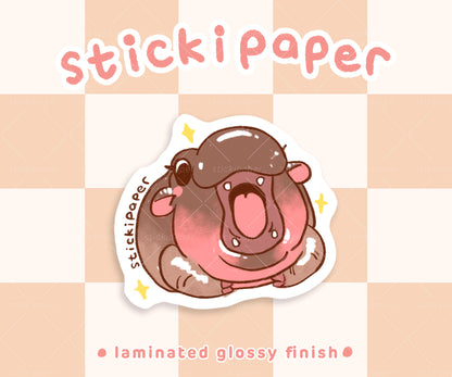 StickiPaper - Baby Hippo Moo Deng Sticker