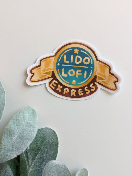 Lofi Axol - Lido Lofi Express Logo Sticker
